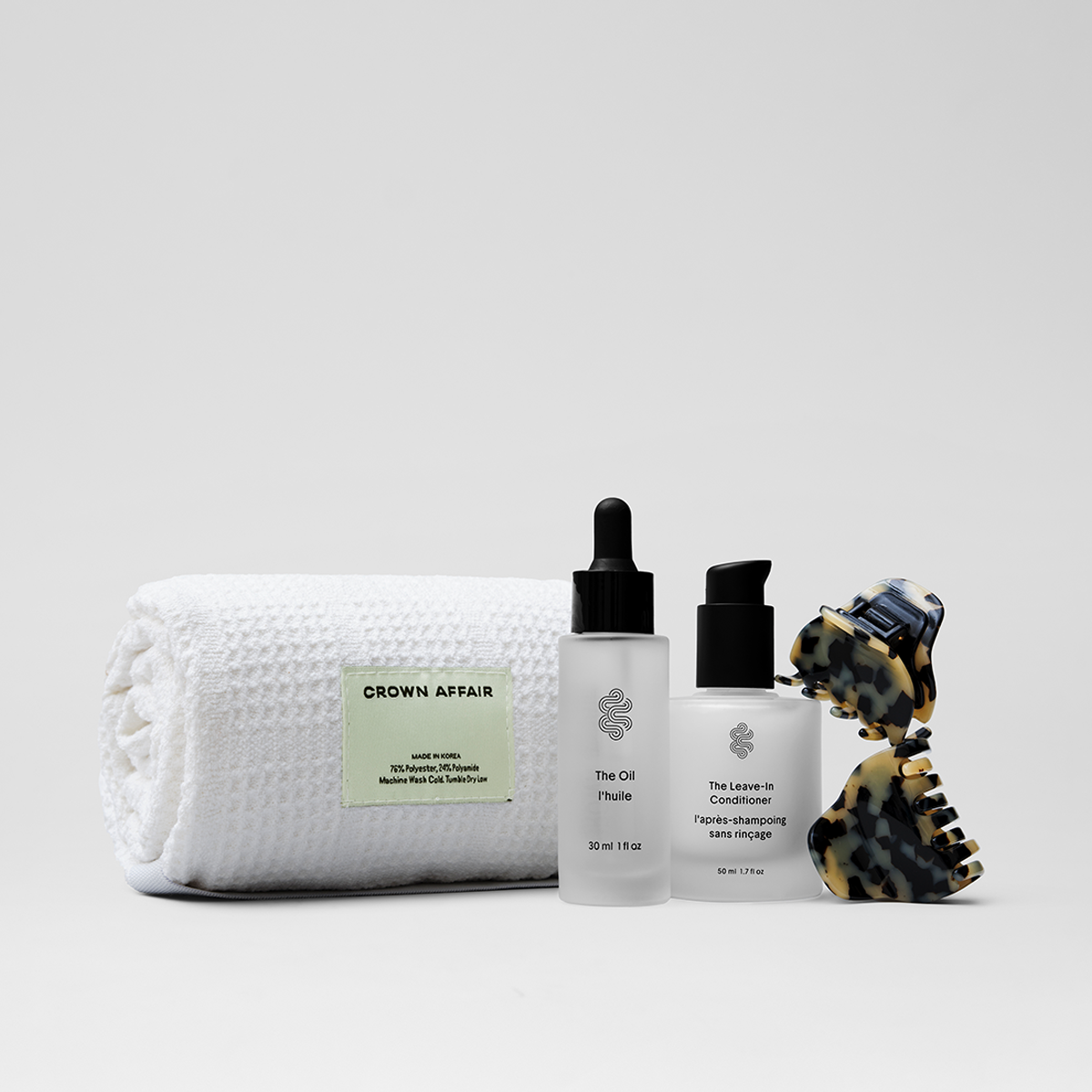 Styling Collection - Towel, Oil, Leave-In Conditioner, The Clips 