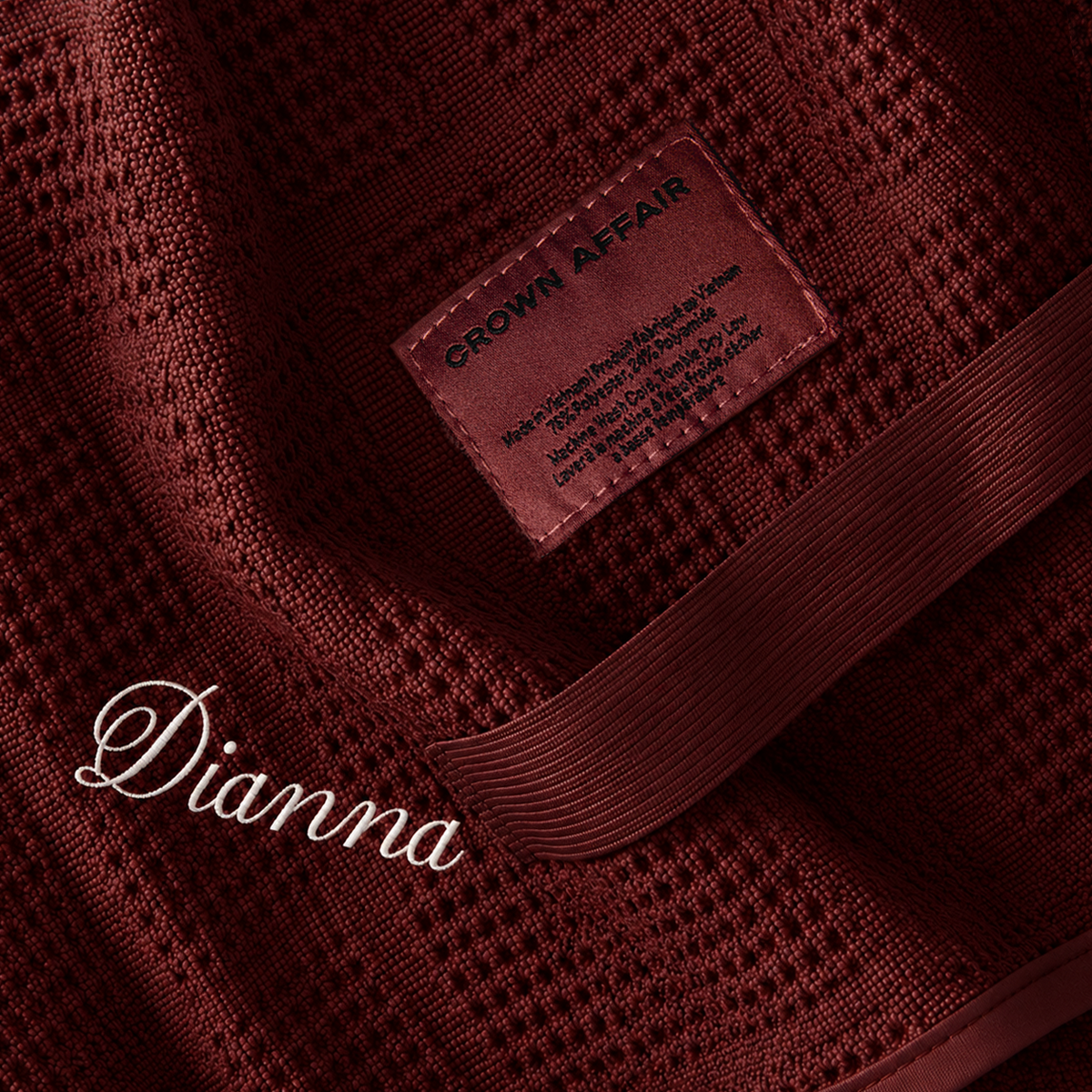 The Towel Embroidery | bordeaux | white