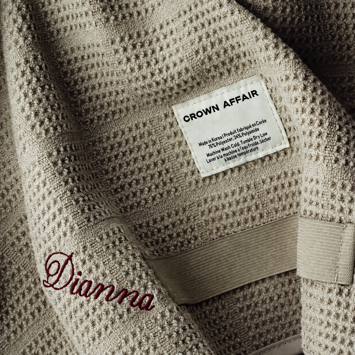 The Towel Embroidery | green  | bordeaux