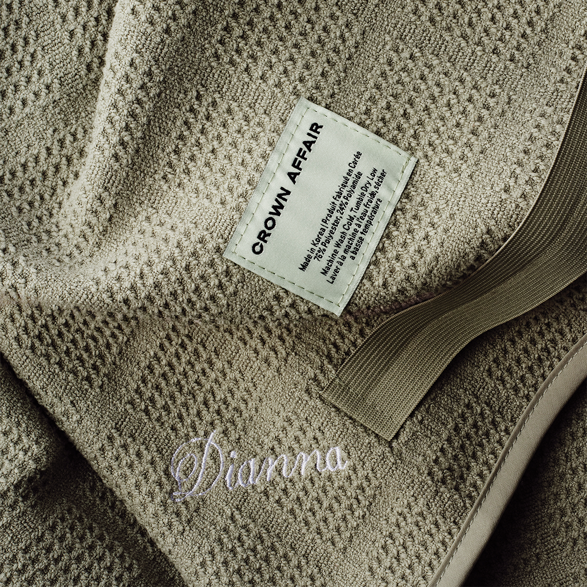 The Towel Embroidery | green | white